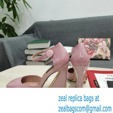 Dolce  &  Gabbana Heel 6.5cm/10.5cm Patent leather Mary Janes Light Pink with Geometric Heel 2022